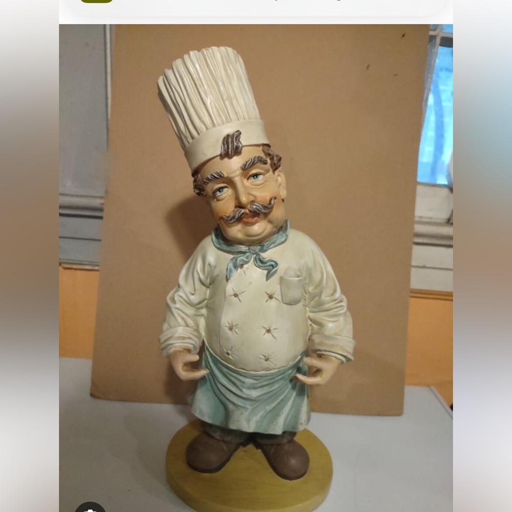 Chef Figurine with Blue Apron
